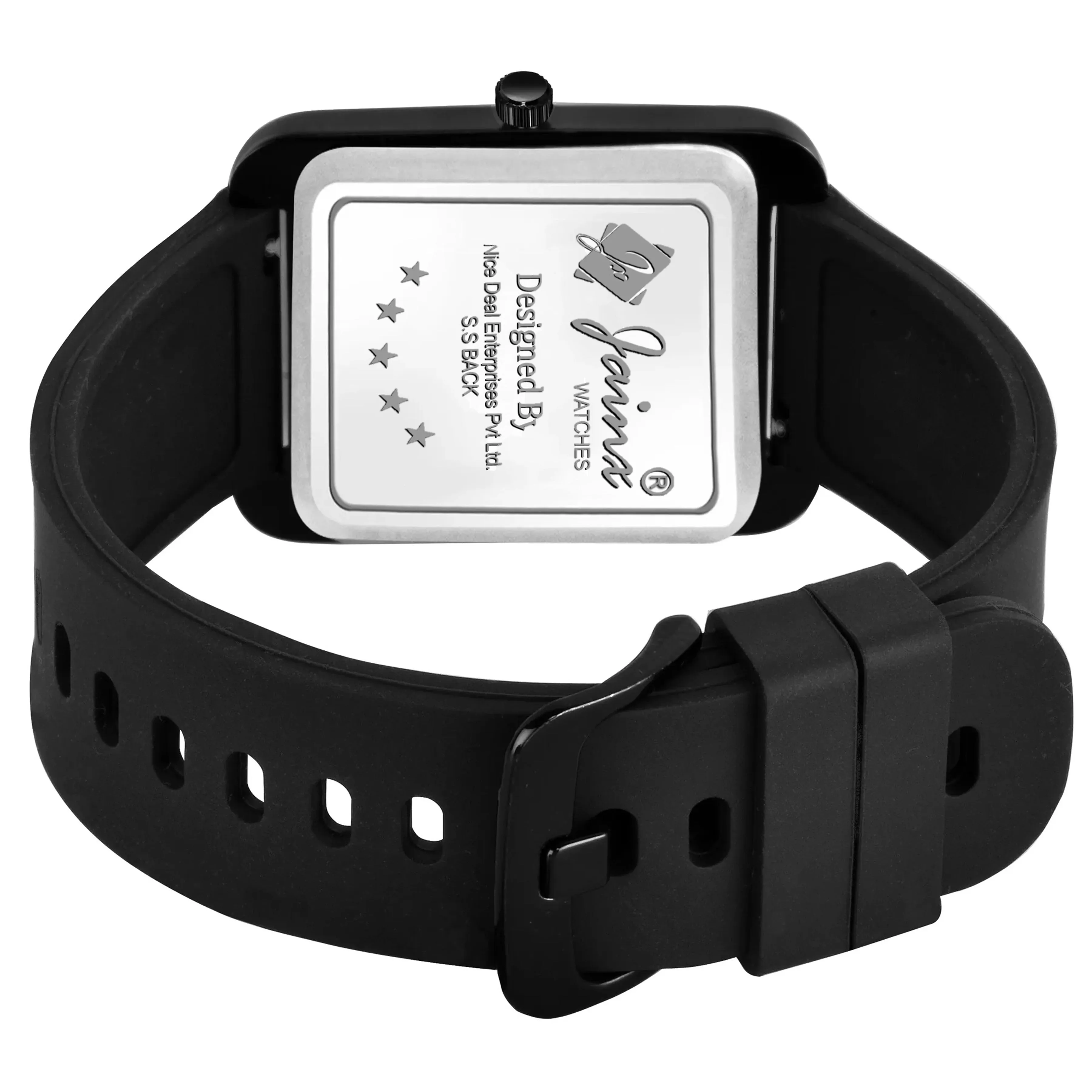 Jainx Square Shape Silicone Strap Analog Wrist Watch for Men - JM7168