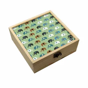 Jewellery Box Makepup Organizer -  Colorful Green Elephant