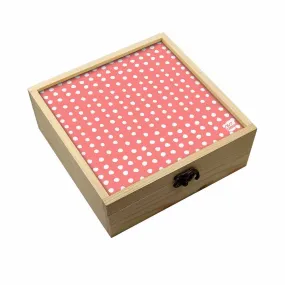 Jewellery Box Makepup Organizer -  White Dots