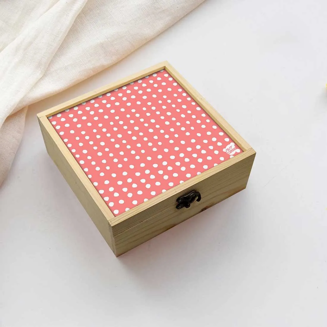 Jewellery Box Makepup Organizer -  White Dots