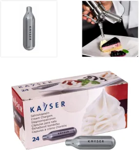 Kayser N2O Cream Chargers | 7.5g N2O Whipped Cream Chargers | Recyclable Steel