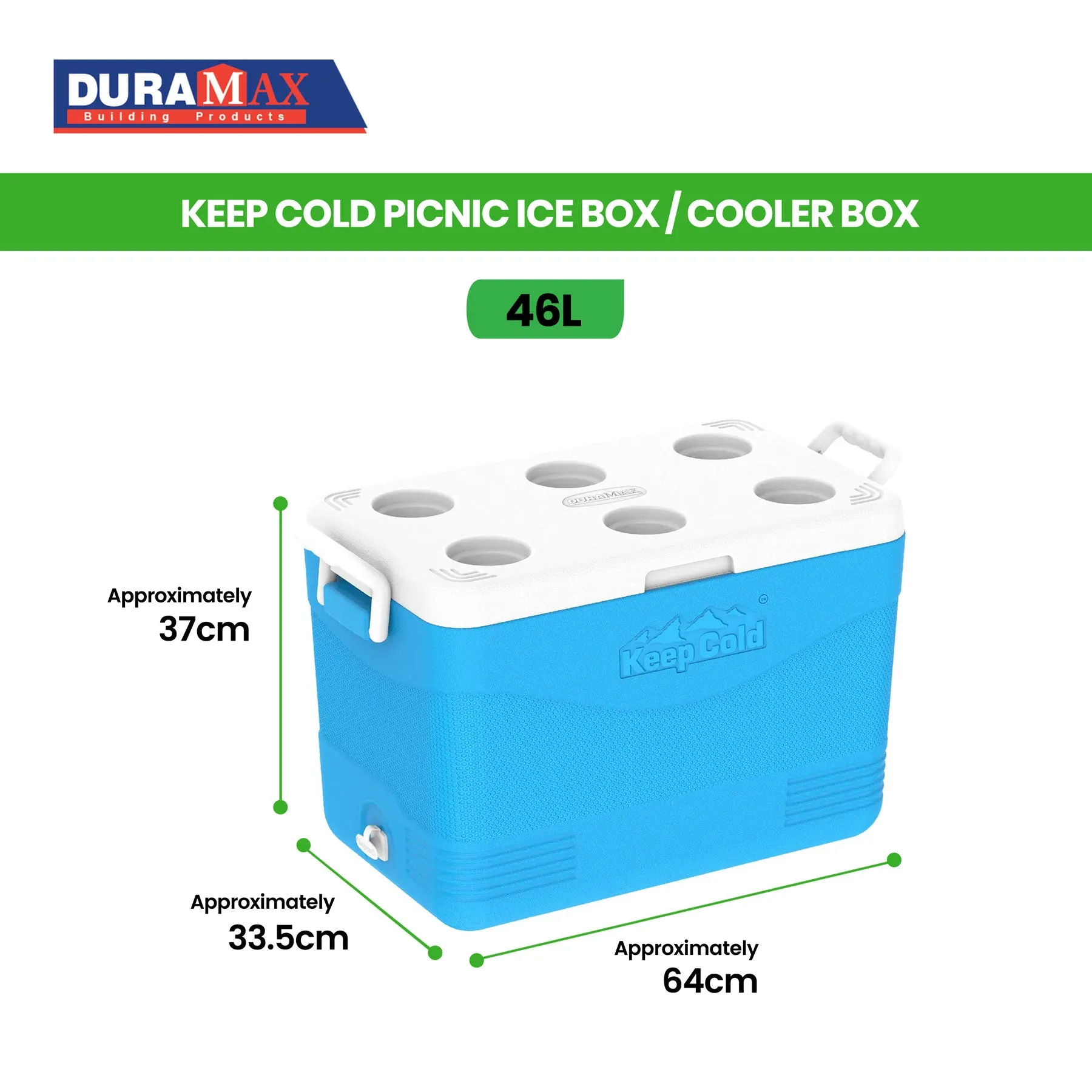 Keep Cold Picnic Ice Box / Cooler Box 46L (Blue)