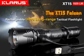 Klarus XT15 2x CR123A / 1x 18650 1020 Lumens Cree XM-L2 LED Flashlight