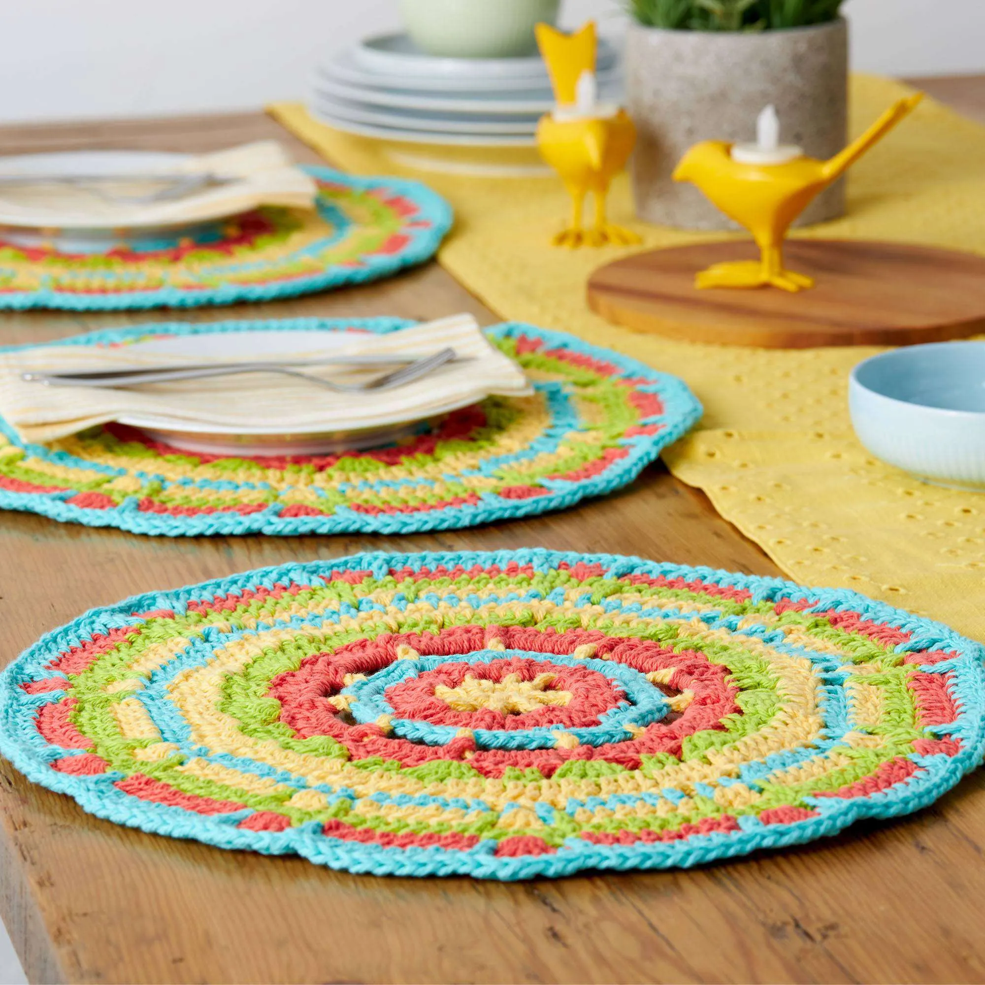 Lily Sugar'n Cream Colorful Crochet Chargers