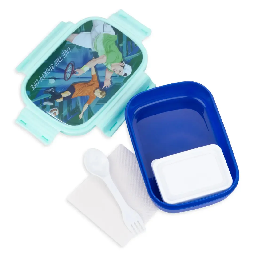 Liza Cartoon Printed Blue 2 Compartment Tiffin Box for School Kids