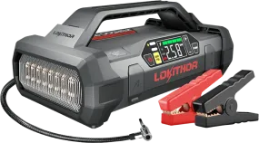 Lokithor JA2500 Jump Starter 60W 12V 2500A LiFePO4 and 150PSI Air Inflator New