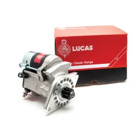 Lucas starter with multi drilled plate. To fit MGB Pre-engaged MGC Pre-engaged