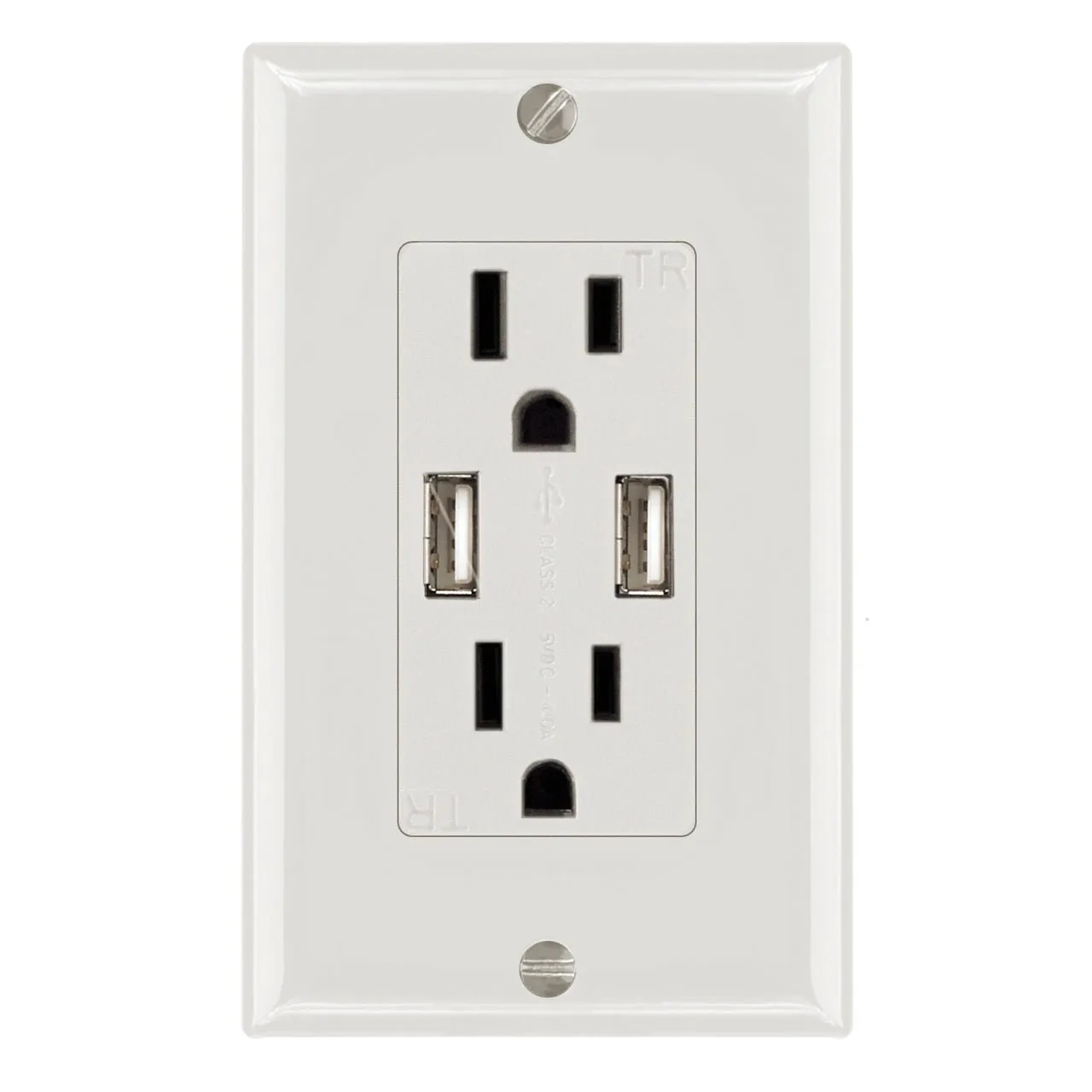 Magnadyne WC-502 | Dual USB Charging AC Wall Outlet w/ Plate