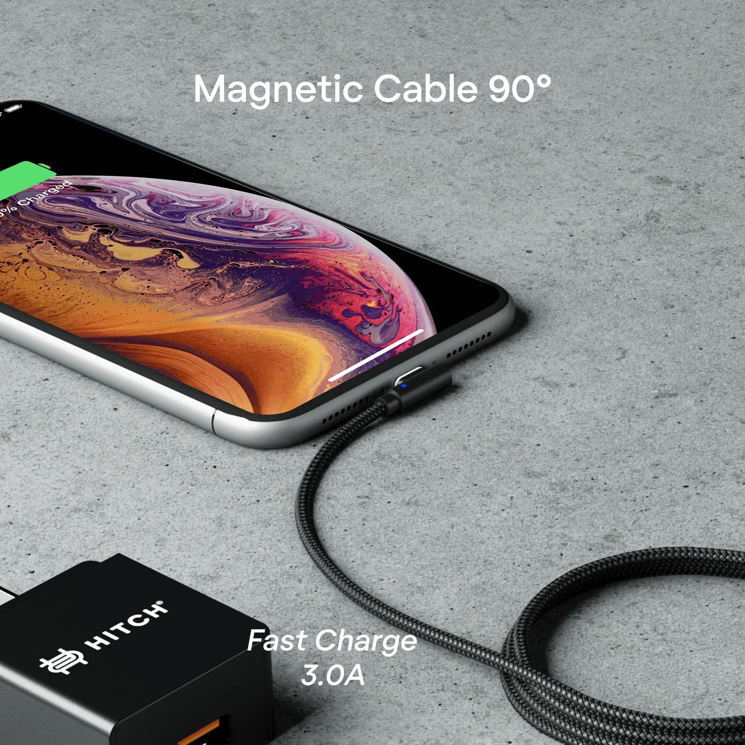 Magnetic Cable 90 - 3A-18w Fast Charge