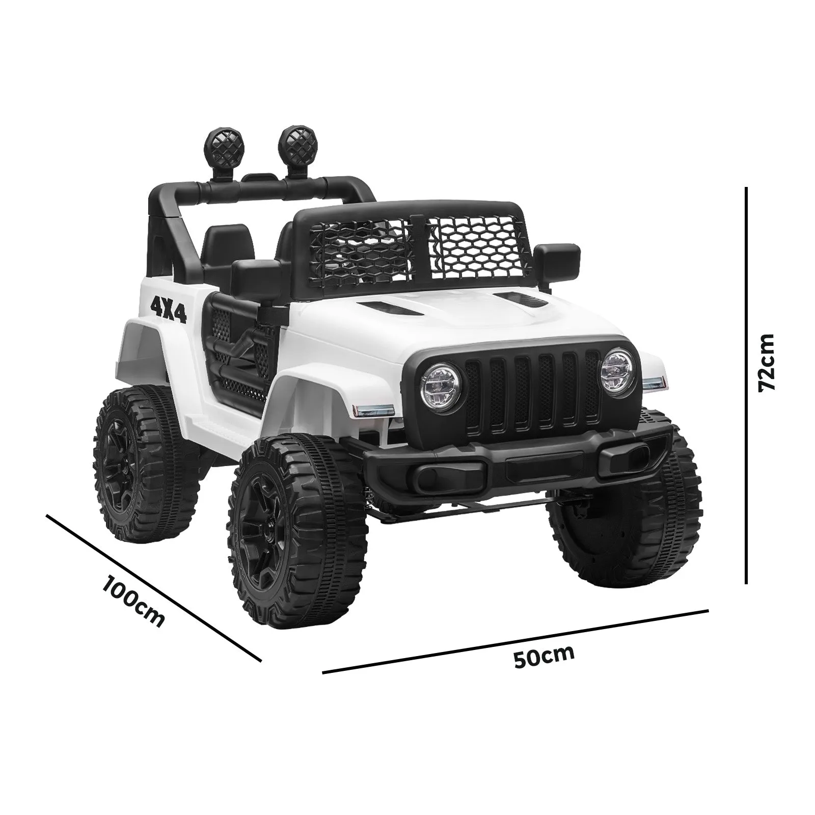 Mazam Kids Ride On Car Electric Toys Jeep 12V Remote Vehicle Car Gift White