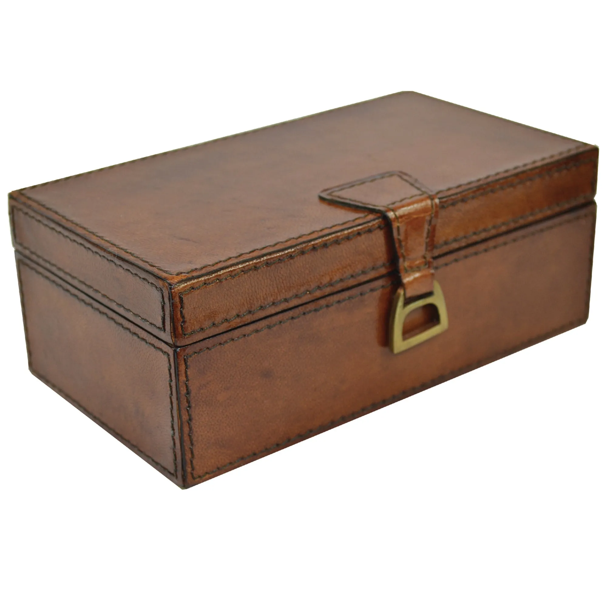 Medium Leather Box with Stirrup