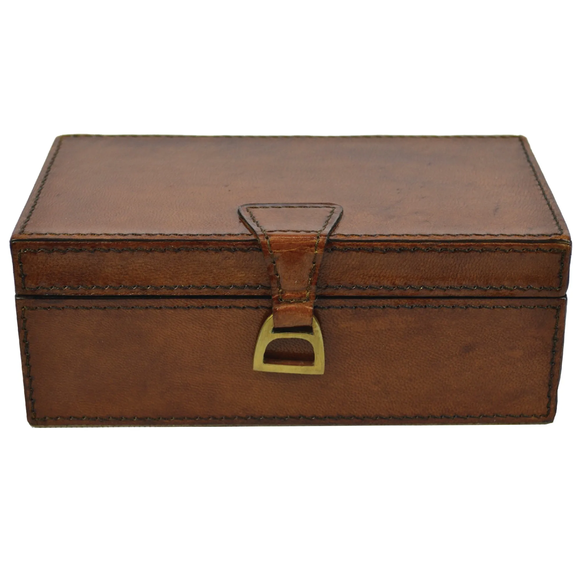 Medium Leather Box with Stirrup