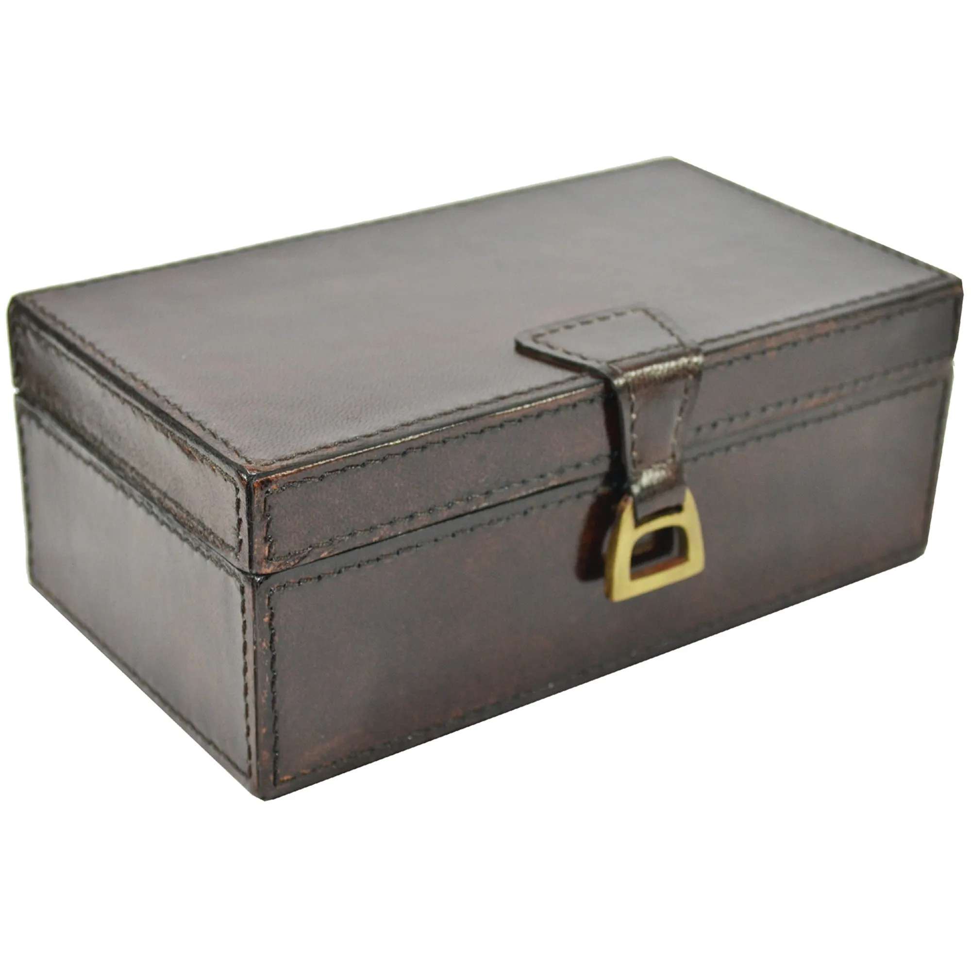 Medium Leather Box with Stirrup