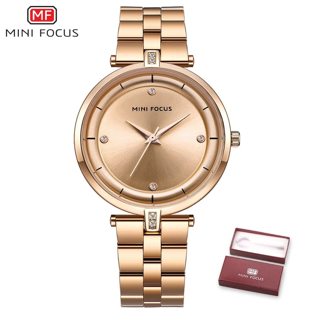 MINI FOCUS Watches Women Top Brand Luxury Quartz Watch Women Fashion Relojes Mujer Stainless Steel Ladies Quartz Wrist Watches