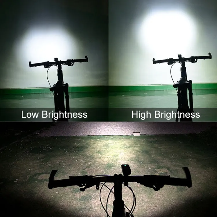 Mountain Bike Light Headlights Super Bright Rechargeable Flashlight Night Riding Equipment (Orange)