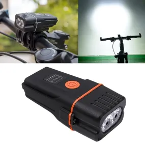 Mountain Bike Light Headlights Super Bright Rechargeable Flashlight Night Riding Equipment (Orange)