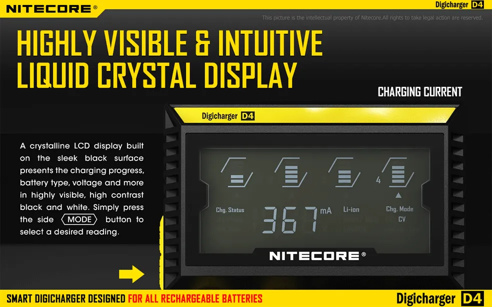 Nitecore Digicharger D4 Intelligent Battery Charger