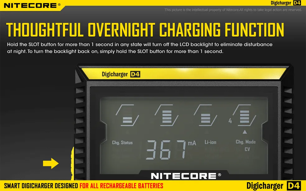 Nitecore Digicharger D4 Intelligent Battery Charger