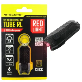 Nitecore Tube-RL Red LED USB Rechargeable Keychain Light