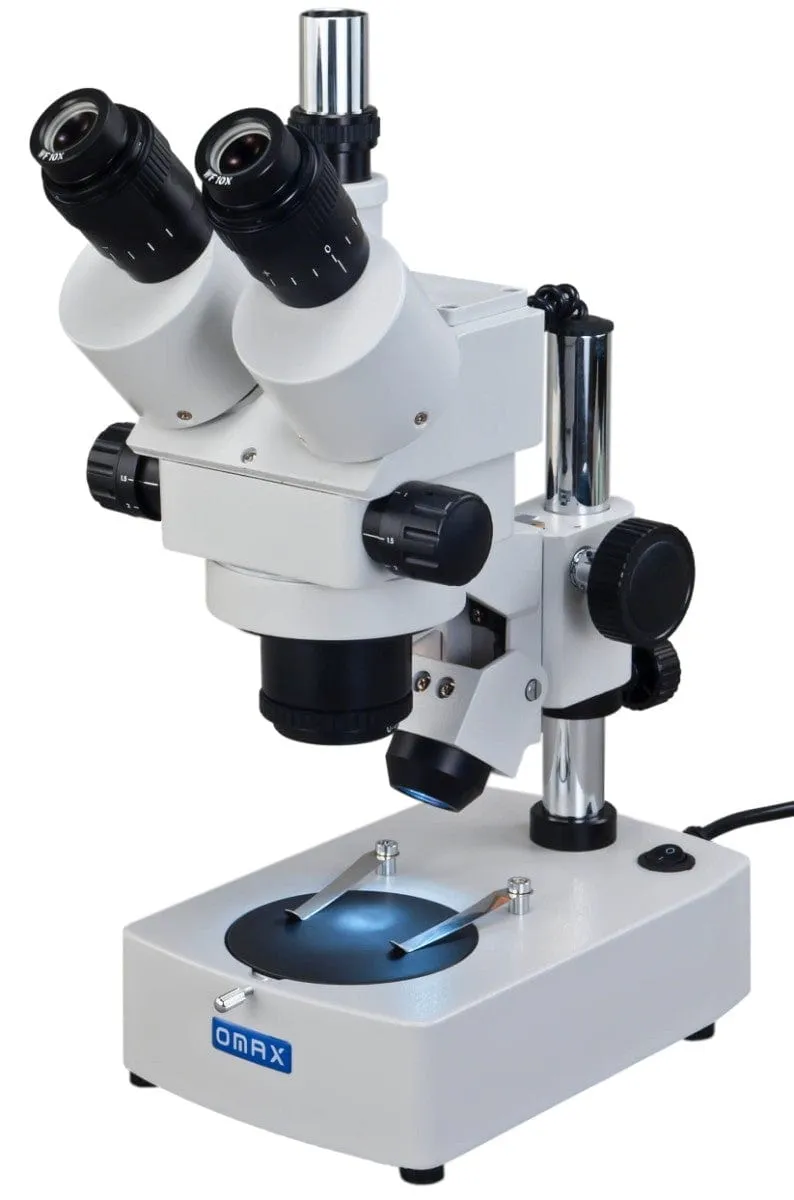 OMAX 3.5X-90X Zoom Trinocular Stereo Microscope w Reflected   Transmitted Lights