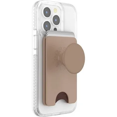 Open Box - PopSockets Magnetic Phone Wallet with Grip and MagSafe, Magnetic Adapter Ring Included - Latte