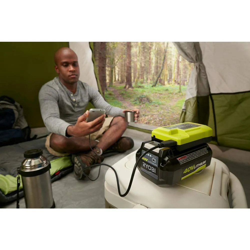 Open Box -  Ryobi 1004-040-931 40 Volt Compact Wired Lithium-Ion Battery Charger w USB Port