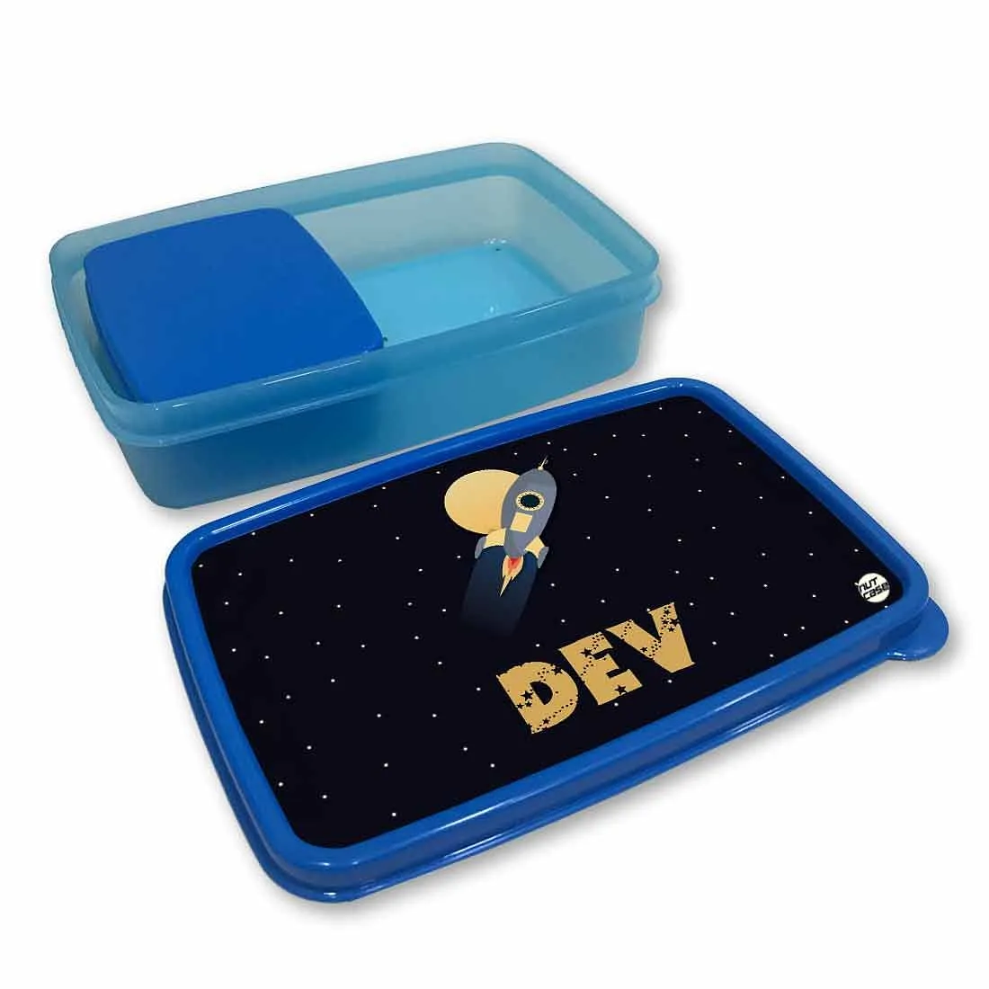 Personalized Snack Box for Kids Plastic Lunch Box for Boys -Space Rocket