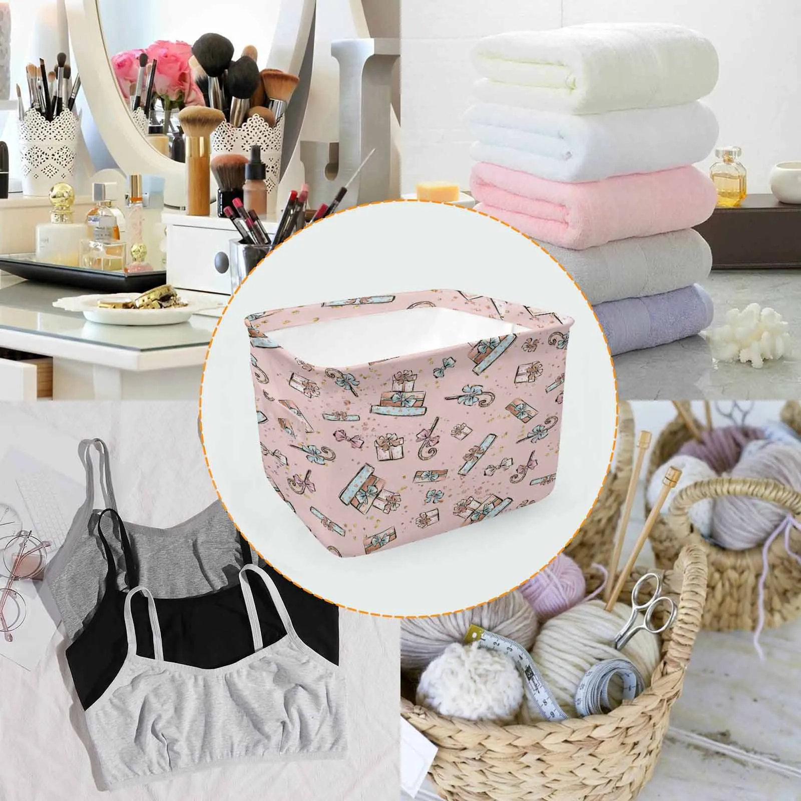 Pink Christmas  Storage Basket