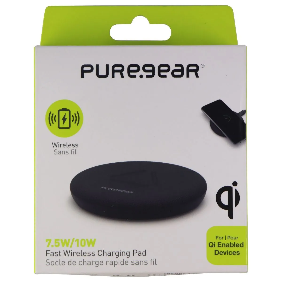 PureGear Fast Wireless Charging Pad for Qi Enabled Devices - Black