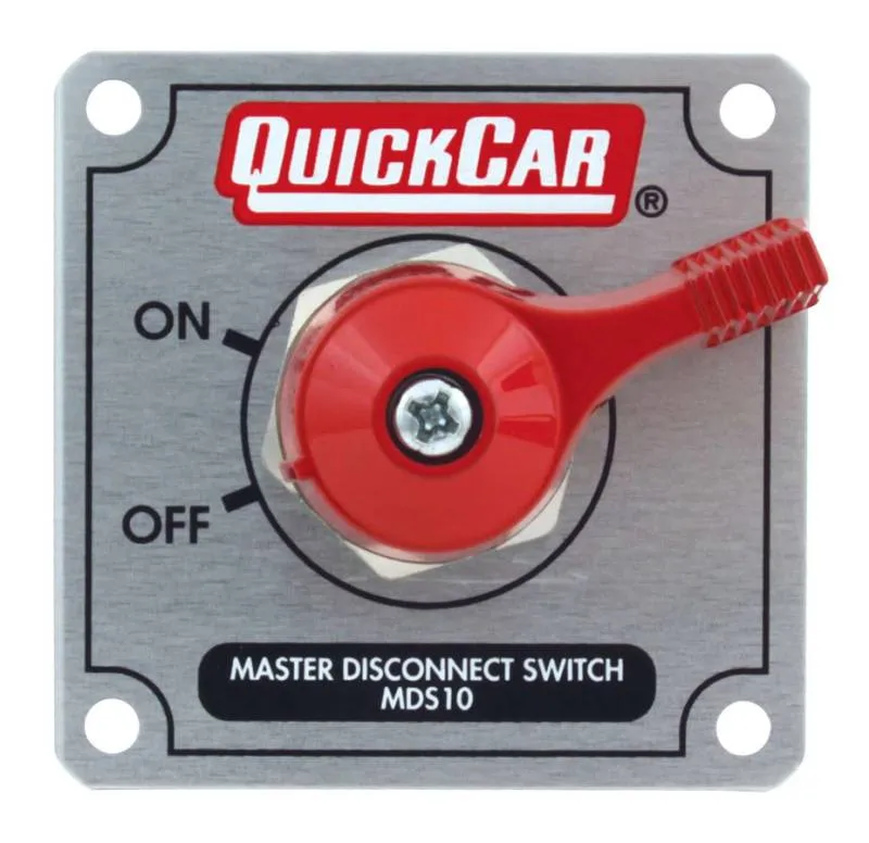 QuickCar Master Disconnect Switch - Solid Silver Plate w/ Alternator Posts