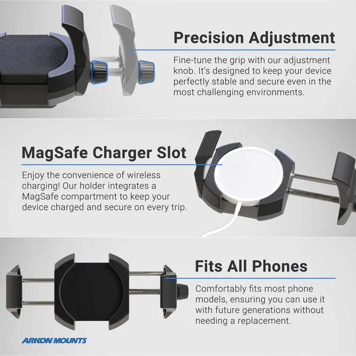 RoadVise® Ultra Metal 4-Hole AMPS Drill-Base Phone or Tablet Mount