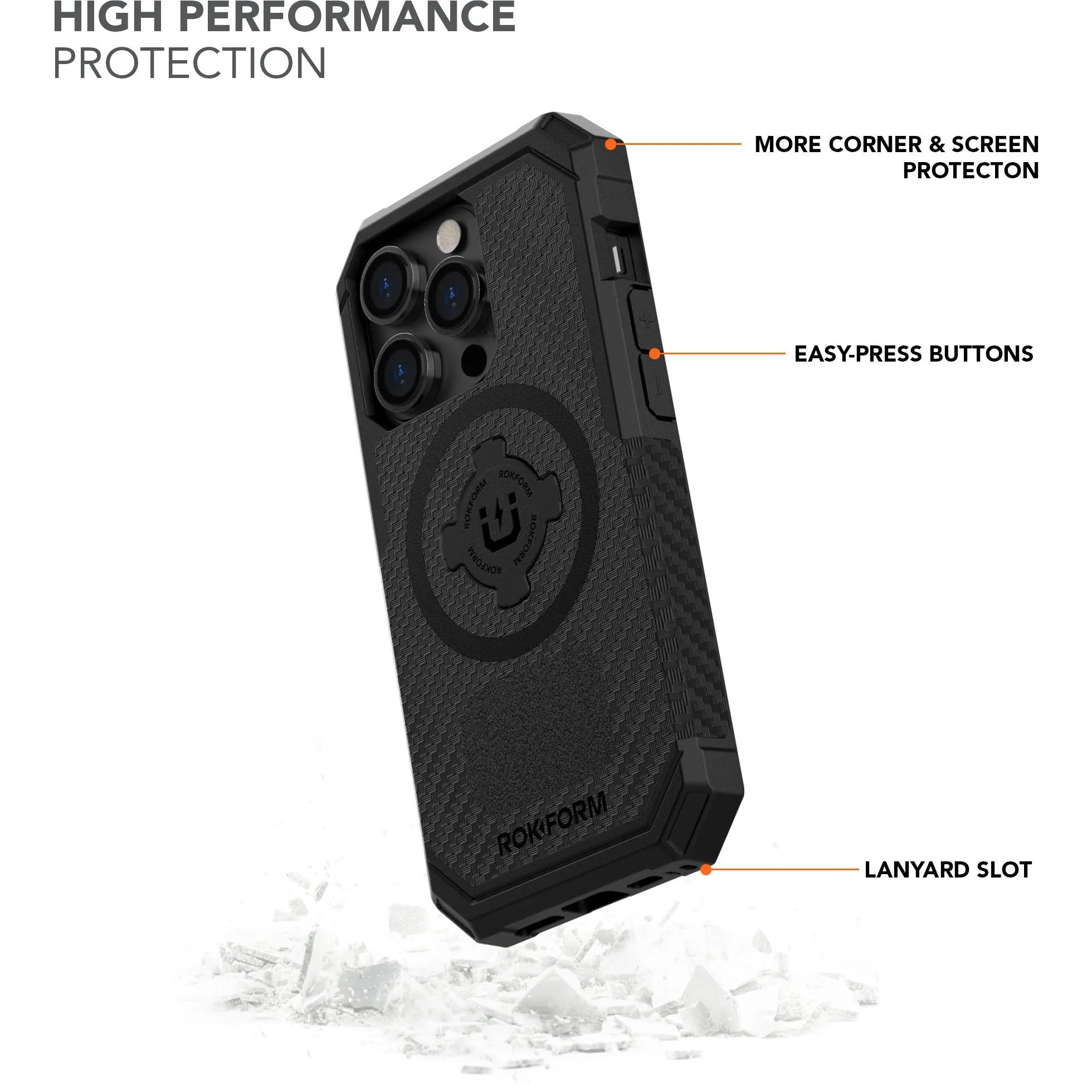 Rokform Rugged Case for iPhone 14 Pro (Black)