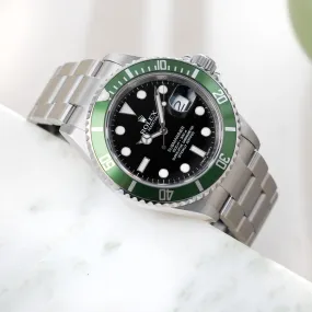 Rolex Submariner Date Green Bezel Box and Papers Ref 16610LV