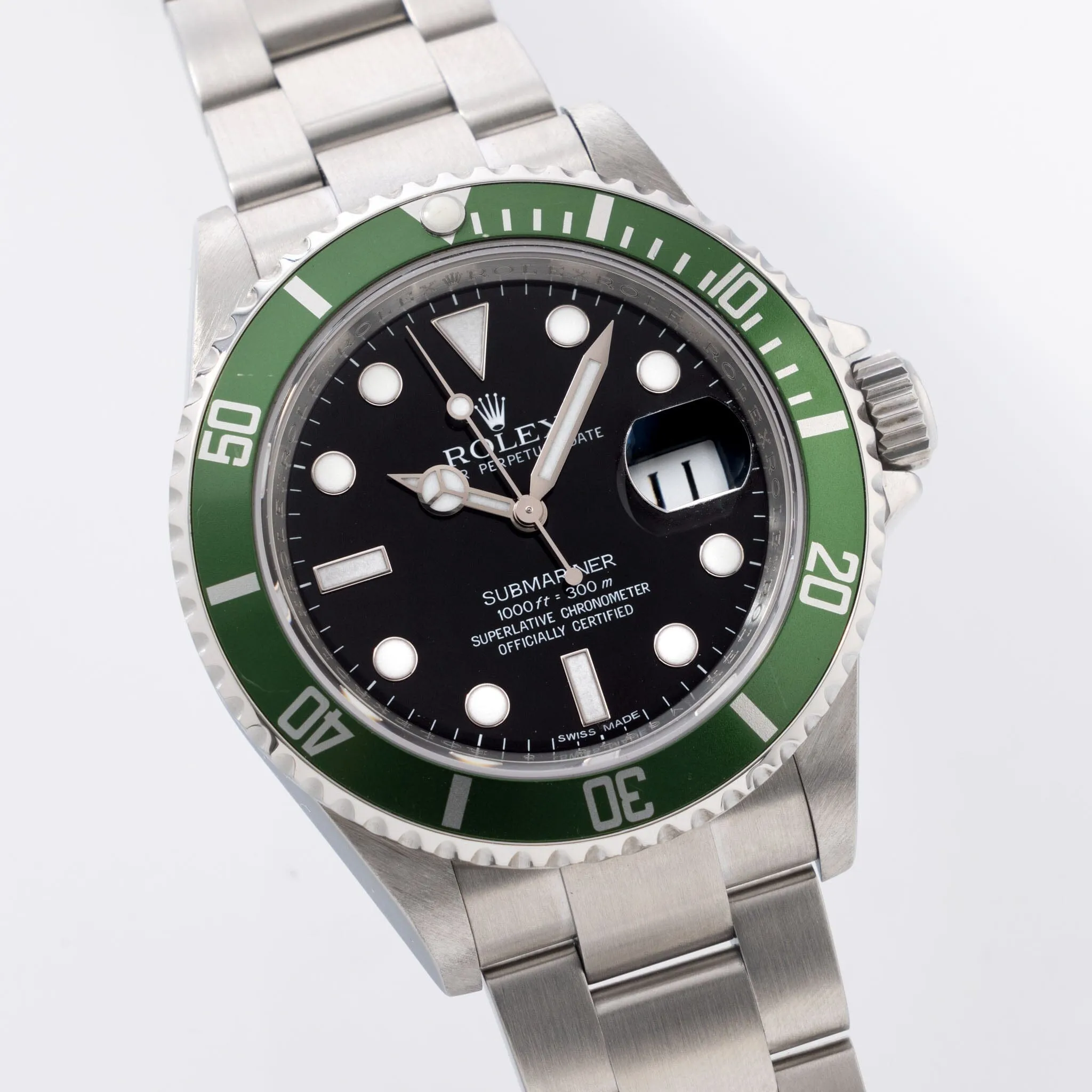 Rolex Submariner Date Green Bezel Box and Papers Ref 16610LV