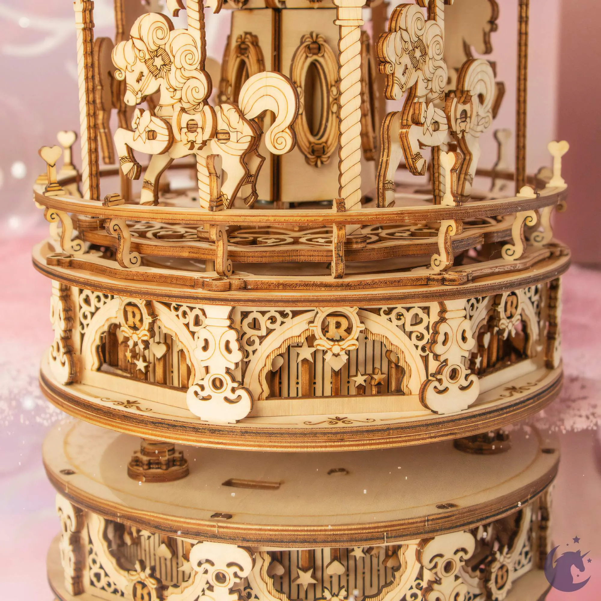 Romantic Carousel | Robotime ROKR AMK62 DIY Mechanical Music Box