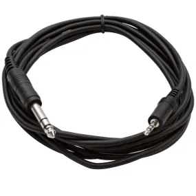 SA-iERQM10 - 1/8" (3.5mm) Stereo Male to 1/4" Male Patch Cable - 10 Foot