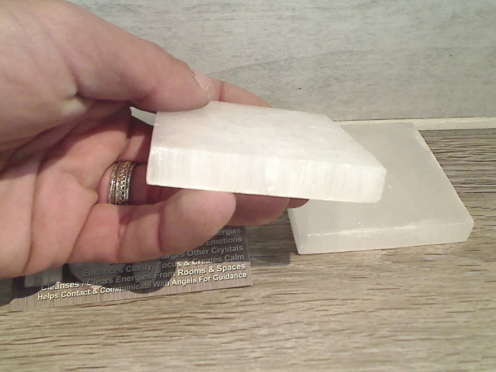 Selenite 3" Square Charging Plate