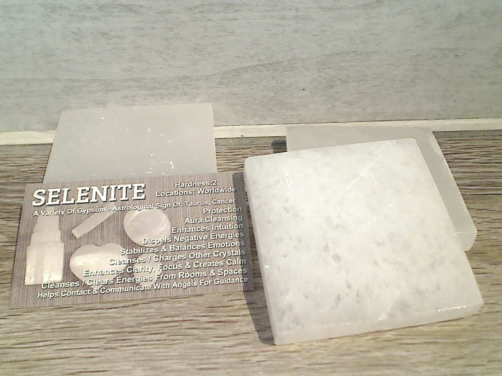 Selenite 3" Square Charging Plate