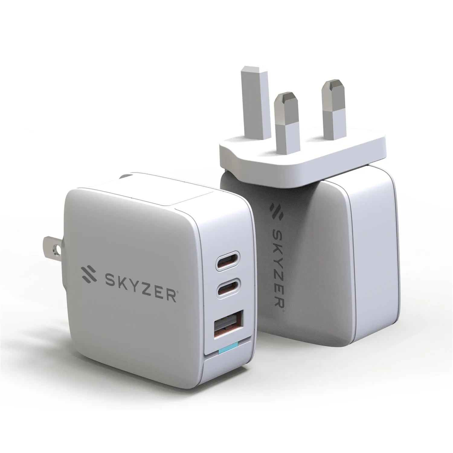 Skyzer PD158 SpeedPro 65W Max Fast Charging Wall Charger with 2 USB-C   1 USB-A Port