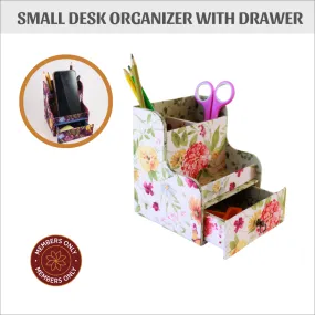 Small desk organizer with drawer DIY kit, cartonnage kit 229, members-only