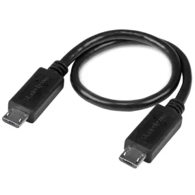 Startech.Com 8In Micro Usb To Micro Usb Cable - Male To Male - Micro Usb Otg Cable For Your Mobile Device (Uuusbotg8in)