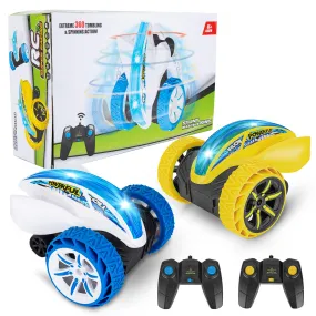 THINKMAX 2Pack Remote Control Car RC Stunt Cars Yellow & Blue