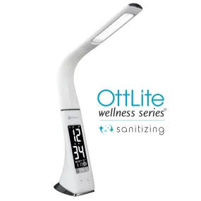 Thrive LED Sanitizing Desk Lamp with Clock and USB Charging