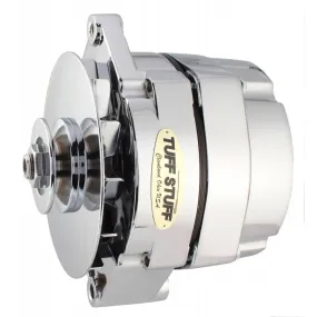 Tuff-Stuff Alternator - 140 amp - 12V - OEM/1-Wire - Internal Regulator - Single V-Belt Pulley - Aluminum Case - Polished