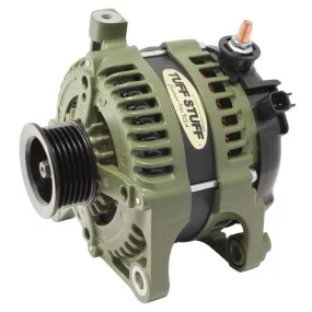 Tuff-Stuff Alternator - 250 amps - 12V - External Regulator - 6-Rib Serpentine Pulley - Aluminum Case - Army Green - Jeep Wrangler JK 2007-11