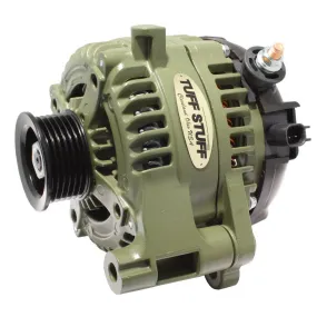 Tuff-Stuff Alternator - 250 amps - 12V - External Regulator - 6-Rib Serpentine Pulley - Aluminum Case - Army Green - Jeep Wrangler JK 2012-18