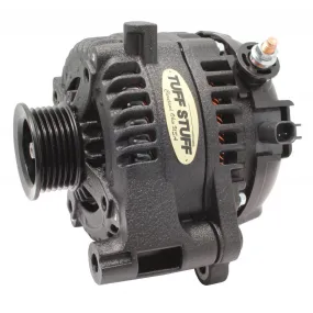 Tuff-Stuff Alternator - 250 amps - 12V - External Regulator - 6-Rib Serpentine Pulley - Aluminum Case - Black Powder Coat - Jeep Wrangler JK 2012-18