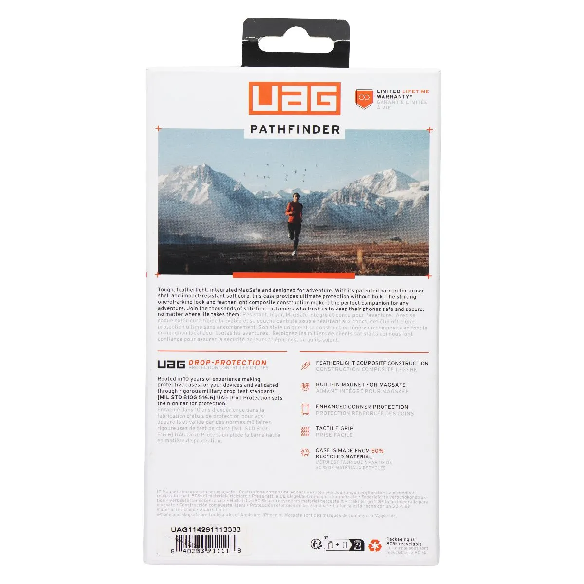 UAG Urban Armor Gear Pathfinder Case for MagSafe for iPhone 15 - Silver