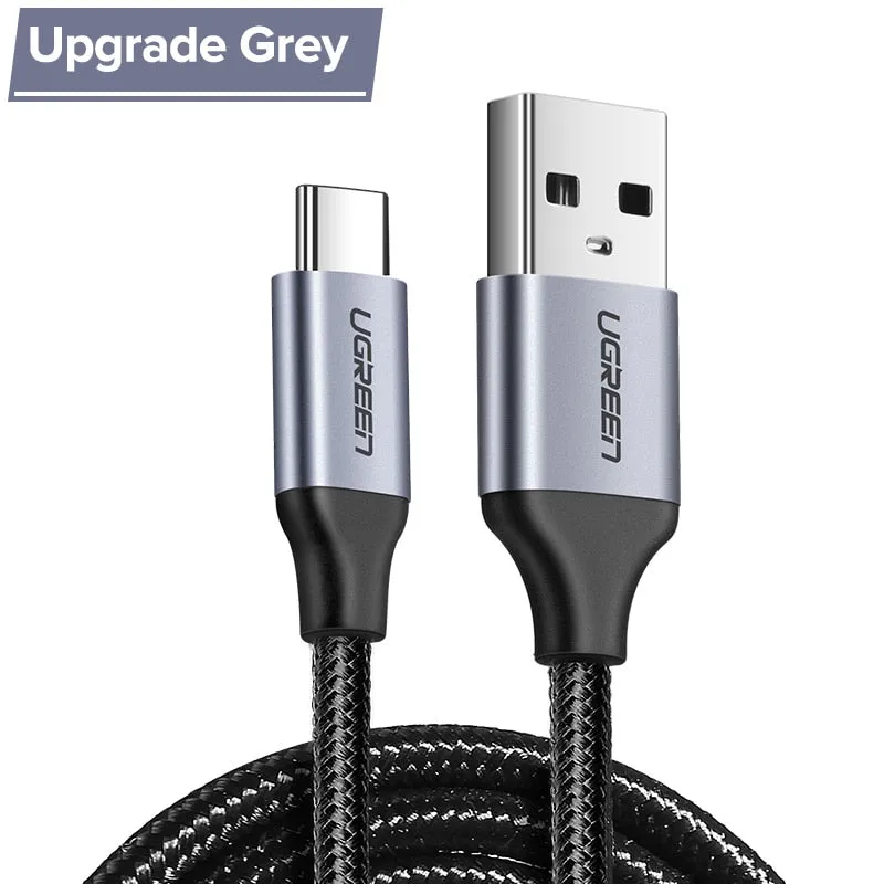 Ugreen 3A USB Type C 90 Degree USB C Cable for Samsung Galaxy S10 S9 Plus Xiaomi Mi 8 6 MAX 3 LG USB C Fast Charging Data Cable