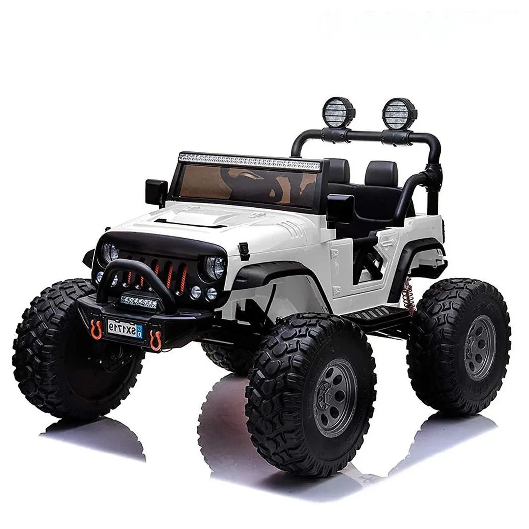 Upgraded 24V | 2025 Licensed Off-Road Lifted Monster JEEP Wrangler | Leather Seats | Rubber Tires | 2 Seater | 4x4 | Remote